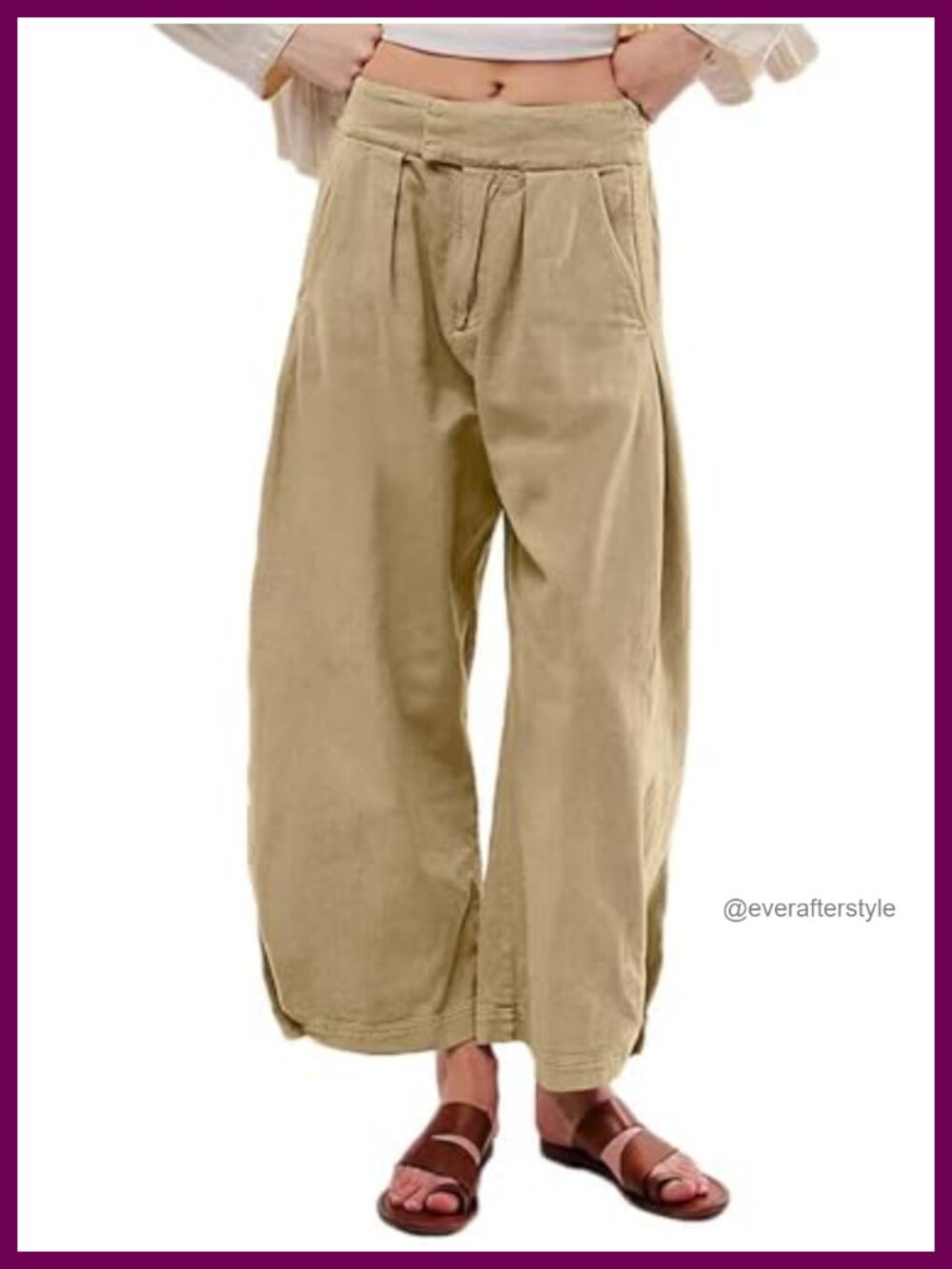 Barrel Jeans Baggy Wide Leg Ankle Denim Pants Mid Rise Harem Style with Pockets